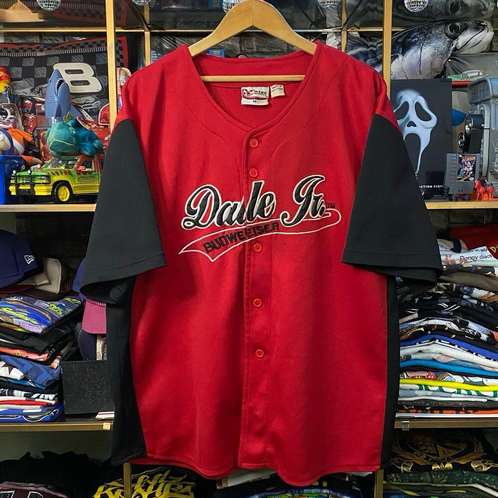 Vintage Y2K Dale Earnhardt Jr 8 Budweiser Baseball Jersey Chase Authentic Medium